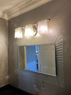 Custom mirror and light fixture