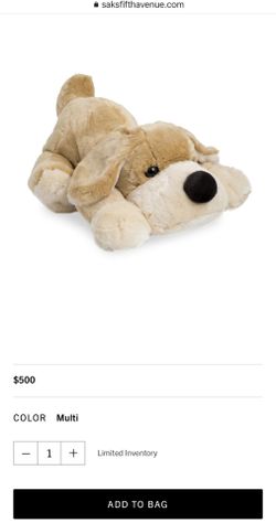 Giant F.A.O. Schwartz plush dog toy, retail $299