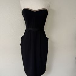 BCBG MaxAzria Black Strapless Cocktail Dress, Size 2