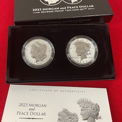 Morgan and Peace Dollar 2023 Two-Coin Reverse Proof Set