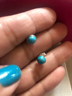 925 sterling silver small sleeping beauty turquoise studs earrings