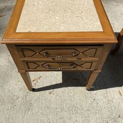 Mid century Marble Top Coffeetable & End Tables Set