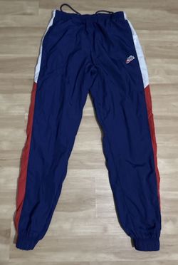 Nike Men’s M Track Windbreaker Pants Blue Red White CJ5484-492 Retro Colorblock