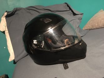 Black motorcycle helmet
