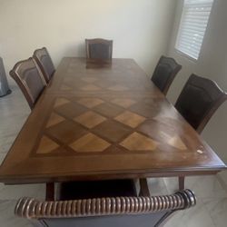 Dining Table Includes 4 Chairs, Two Captain Chairs