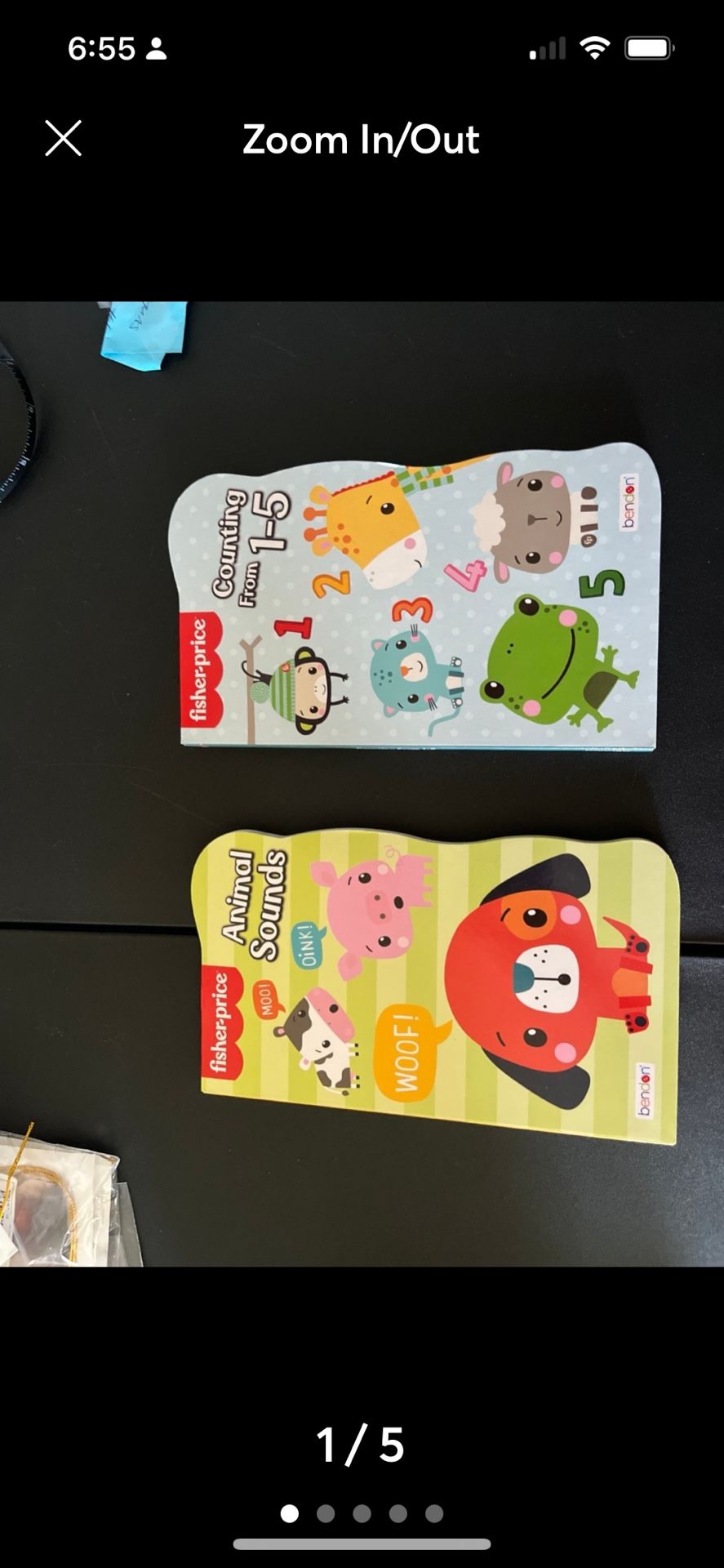 2 new fisher price books counting and animal sounds