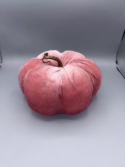 pink velour decorative pumpkin
