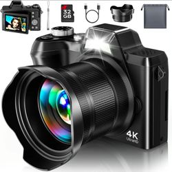 4K Digital Camera for Photography Travel, 56MP Autofocus Vlogging Camera for YouTube,