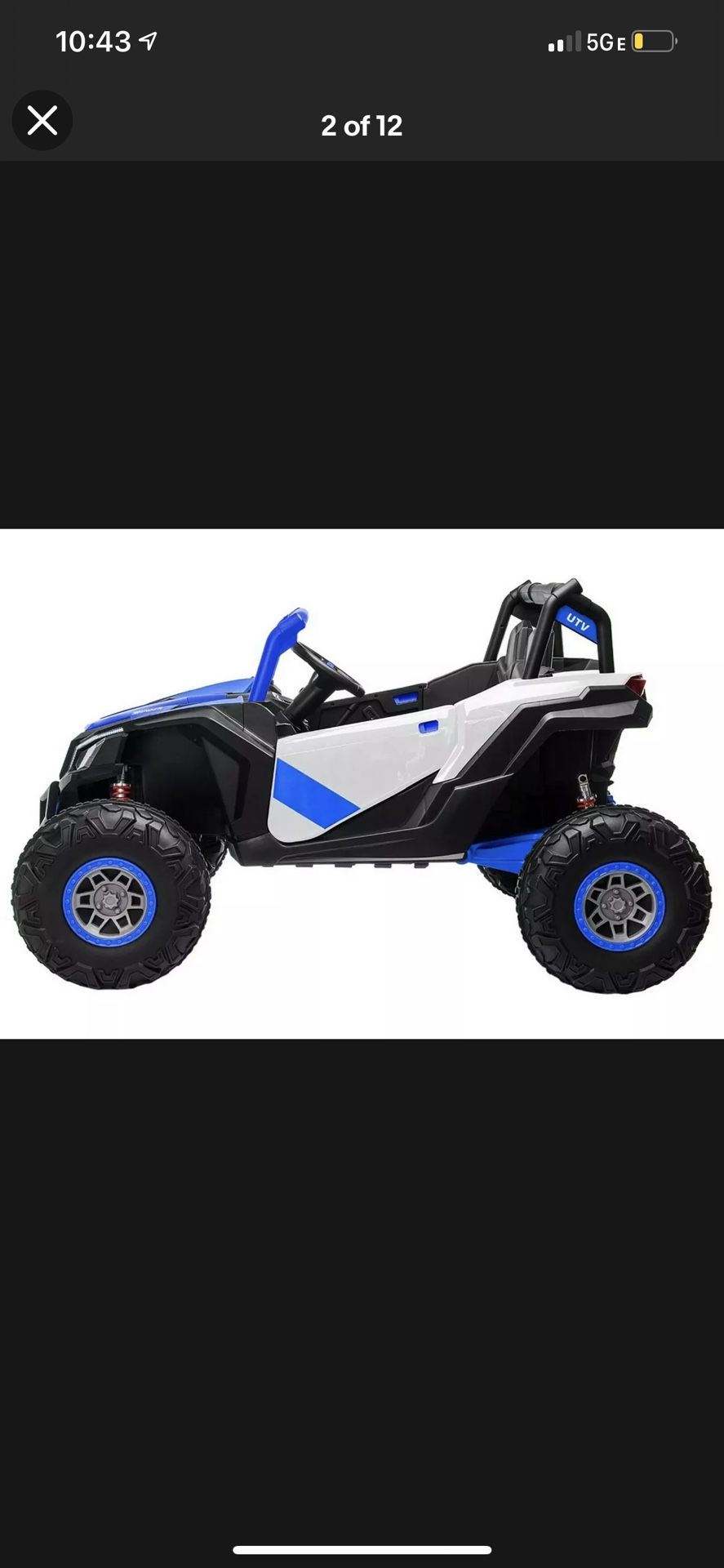 Ride On 24V Electric Toy Car Dune Buggy Thunder UTV 24V Blue Ages 2+