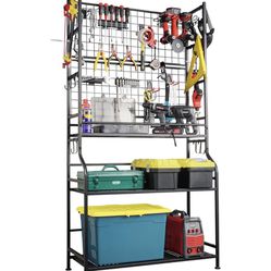 Mythinglogic Alloy Steel Tool Storage Organizer,Heavy Duty Tool Holder for Power Tool, Drill, Screwdriver, Wrench, Storage Shelf for Toolbox, Tool Che