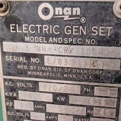 6.5 NH Onan Generator