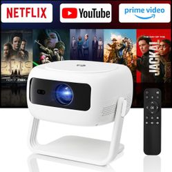 Native 1080P HD Projector with 4K Support, WiFi 6, Bluetooth, Dustproof Design, Motorized Focus, Built-in Speaker, Smart Projector for Indoor/Outdoor 