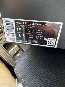 Kobe 9 wolf grey and black