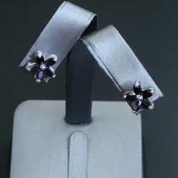 925 Sterling Silver Sapphire Earrings