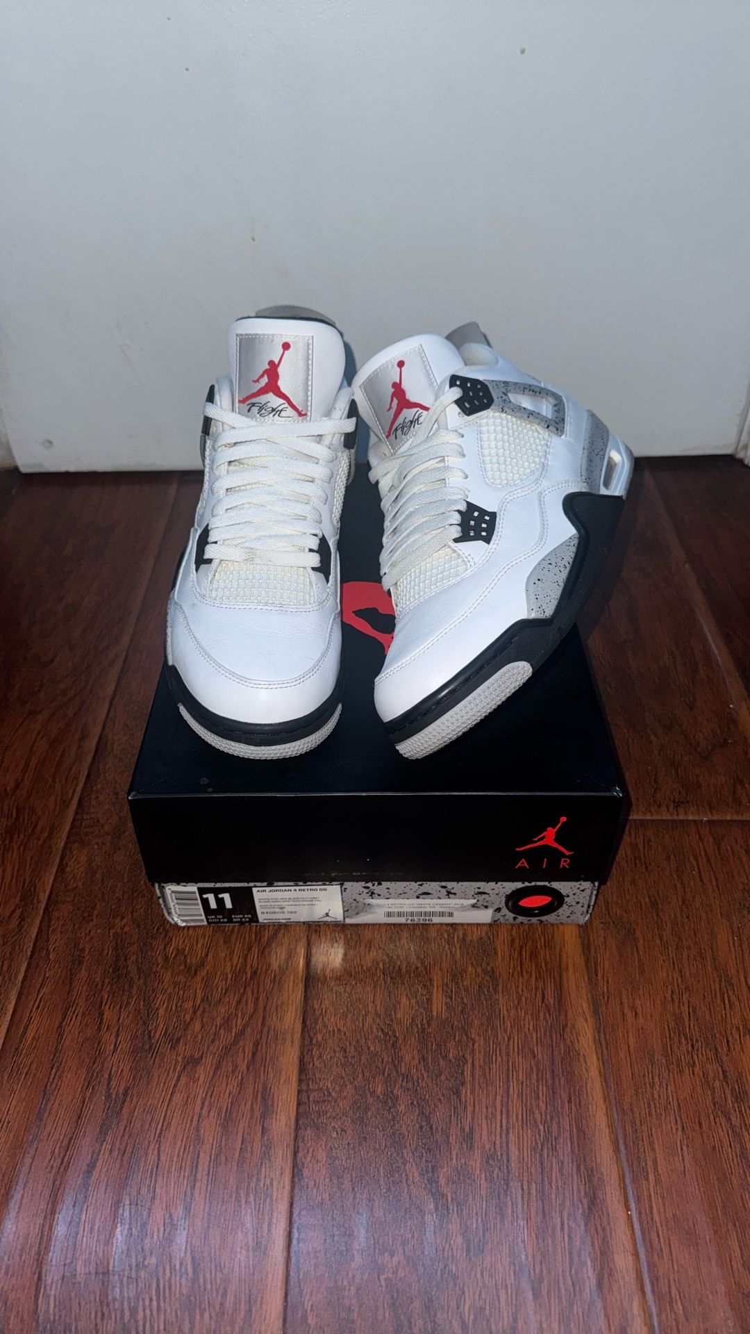 Jordan White Cement 4s Size 11