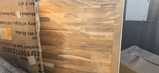 6 ft. L x 25 in. D Unfinished Teak Solid Wood Butcher Block Countertop with Square Edge