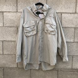 Cabela's Guidewear Fishing Shirt. Nylon Zipped Pockets Long Sleeves.  Size 2XL