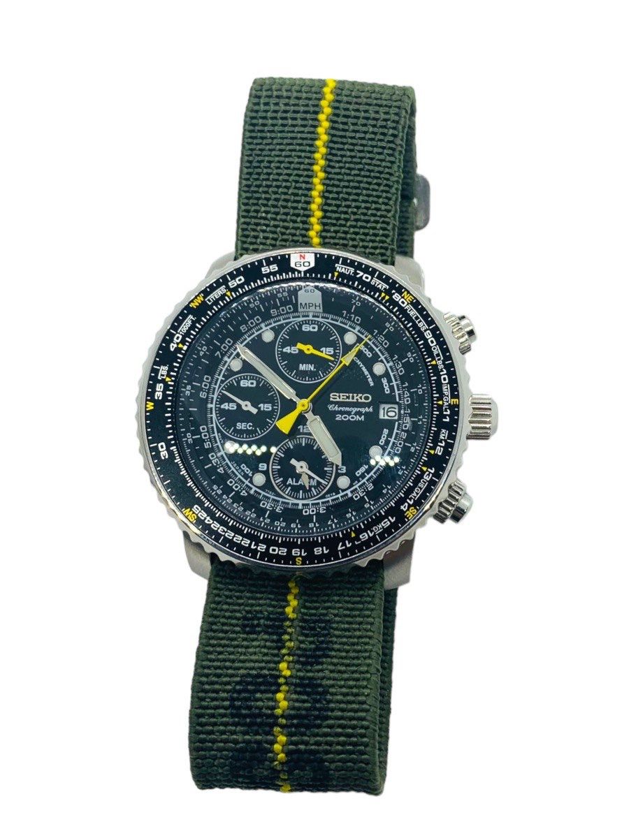 Seiko Flightmaster 41mm Case 7T62-0EB0 Chronograph Silver Seiko Flightmaster 41mm Case 7T62-0EB0 Chronograph Silver