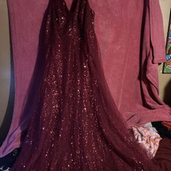 Burgundy Floor Length Dress