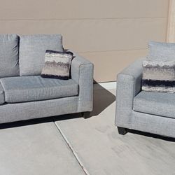 Gray Couch And Love Seat