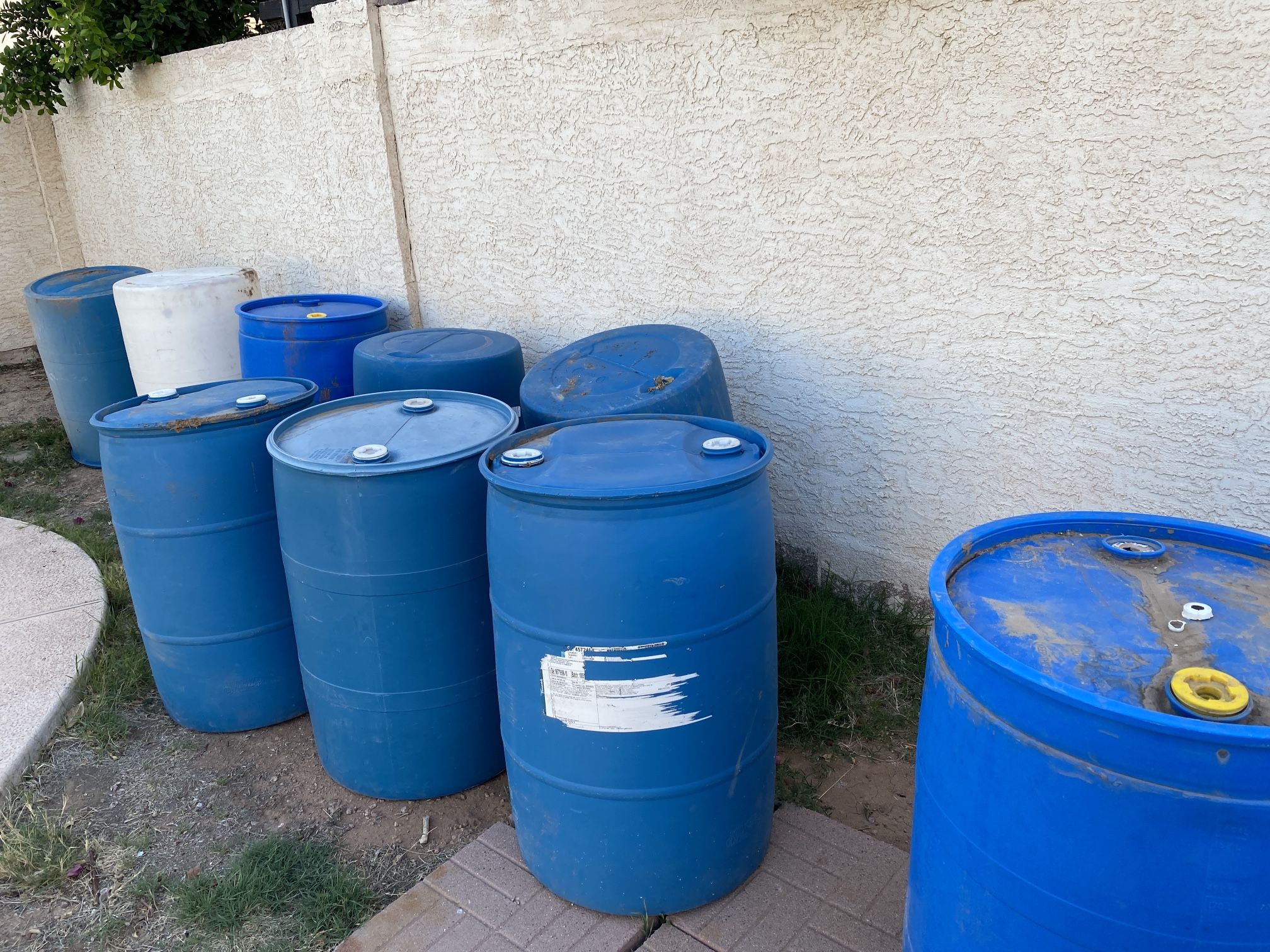 SEVEN 50 Gallon Water Barrels  FREE FREE FREE