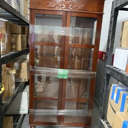 Beautiful Custom Cherry Curio Cabinet With Glass Shelfs