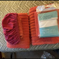 8 Piece Set; Mainstay’s  Performance Textured  Bath Towel Set