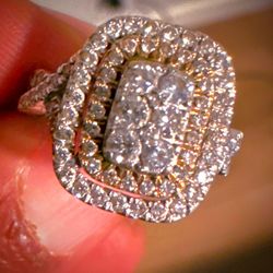 1karat Composite Diamond Rectangle Frame Ring