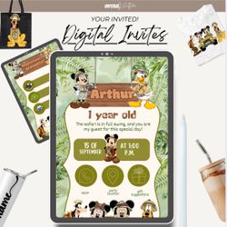 Digital invitation from ages one to 12