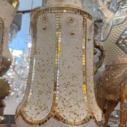 White And Gold Decorative Vase-15H