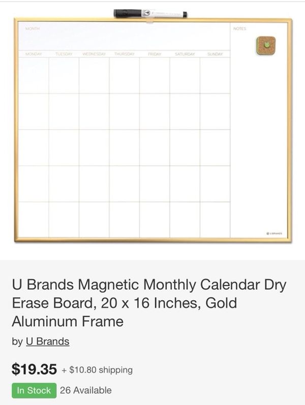 Dry erase board gold