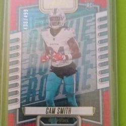 2023 Absolute Football Cam Smith Rookie Red Squares Numbered  Gold Foil Card 
