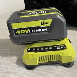 Ryobi 40v Battery 8AH + Charger 