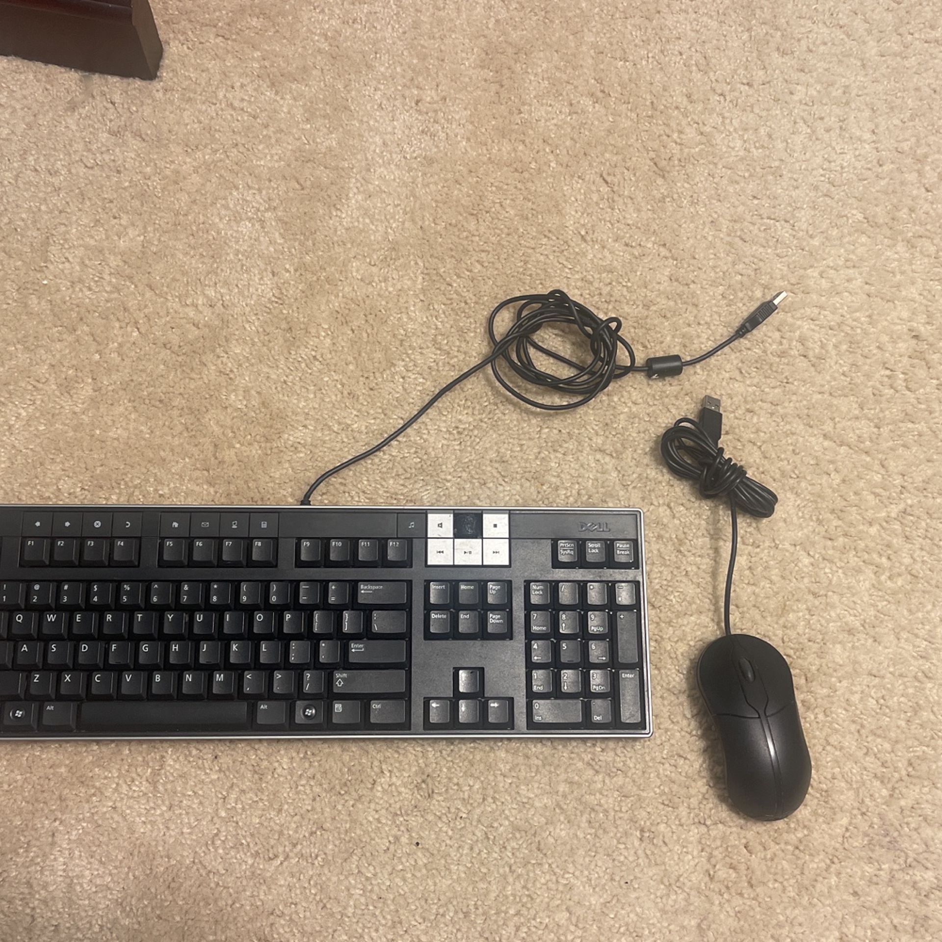 DELL PC Keyboard And Wheel Mouse USB