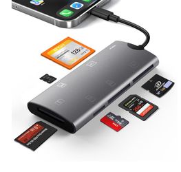 USB-C Multi SD Card Reader,CF SD TF XD MS M2 Card Adapter for Phone Laptop Memory Stick Pro Duo/Micro SD Card Reader Adapter for Phone/Pad USB C Devic