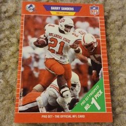 1989 Barry Sanders Detroit Lions Rookie Card NFL Football Card Vintage