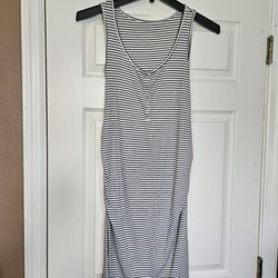 Black And White Striped Casual Maternity Dress Size Small 