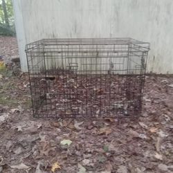 Dog Kennel Metal Cage 3' Tall X 3' Wide X 4.5' Long W. 3 Openings On Sides 