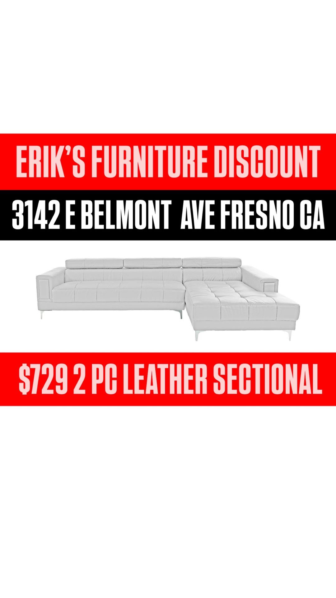 White Leather Sectional