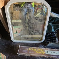 Antique Mirror 30" X 24 " Wood Frame