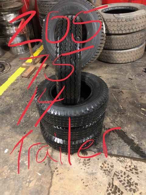 205 75 14 trailer tires D ply set of four