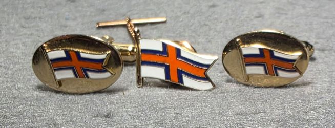 Faroe Island flat cuff links & tie tack