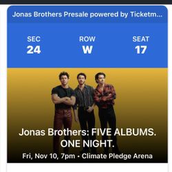 3 Tickets To Jonas brothers Seattle Climate Pledge—- Jonas brothers Concert