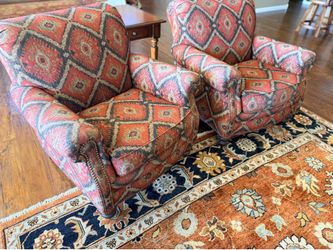 Two matching ted upholdered arm chairs