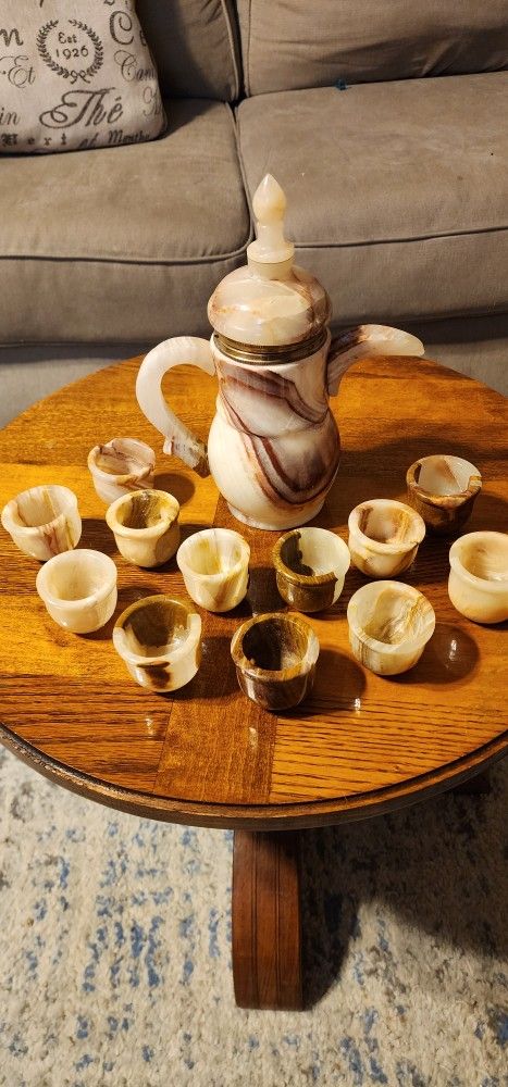 Onyx marble tea/goblet set