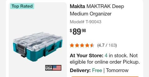 Makita tool box organizer