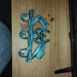 Turquoise rustic car keys holder