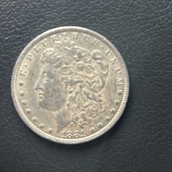 1881 And 1885 Silver Morgan US Dollar Coins