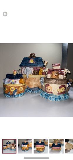 Noah’s Ark Beautiful Cookie Jar Trio Set