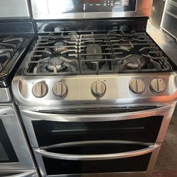 STAINLESS STEEL 5 BURNER GAS OVEN $499 OBO SAME DAY DEL